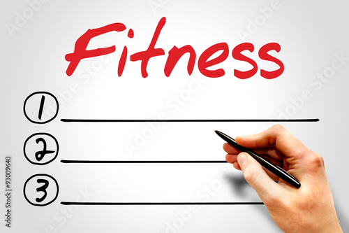 Fitness blank list, fitness, sport, health concept