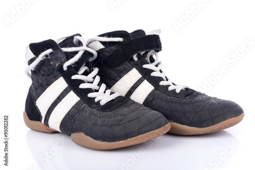 Black and white sport shoes