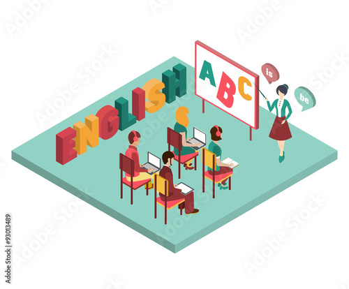 English Class Vector Illustration