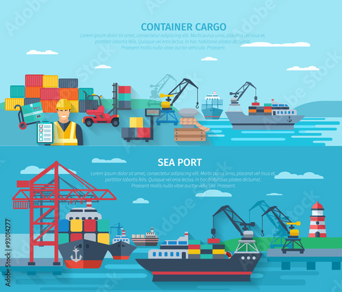 Sea Port Horizontal Banner Set