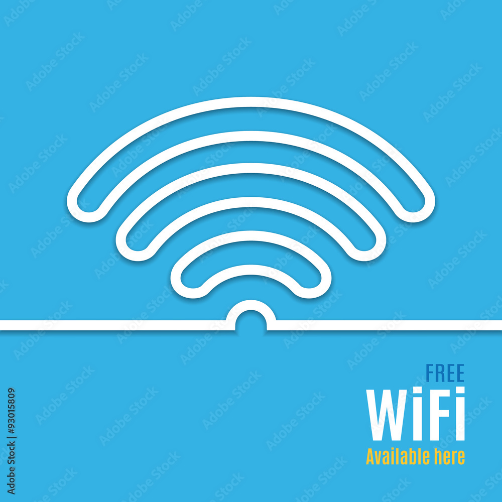 WiFi icon on blue background. Vector illustration WiFi icon on blue background. Vector illustration