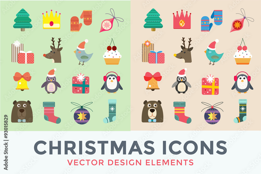 Christmas vector icons set Christmas vector icons set
