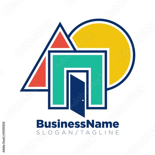 Door vector logo icon