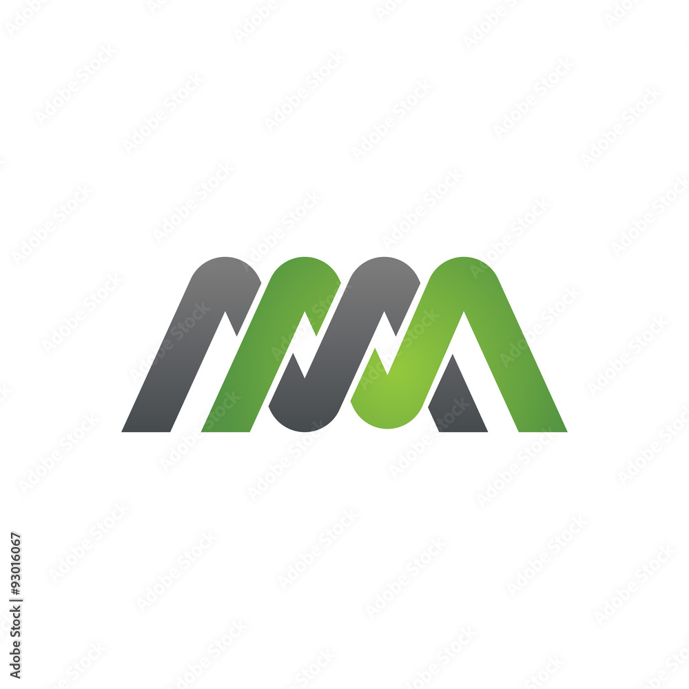 MM company linked letter logo green MM company linked letter logo green