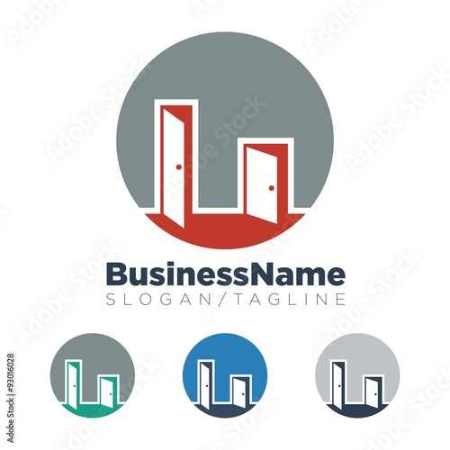 Door vector logo icon