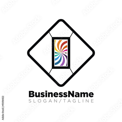 Door vector logo icon