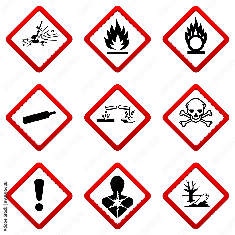 9 Gefahrensymbole - Set Stock Illustration