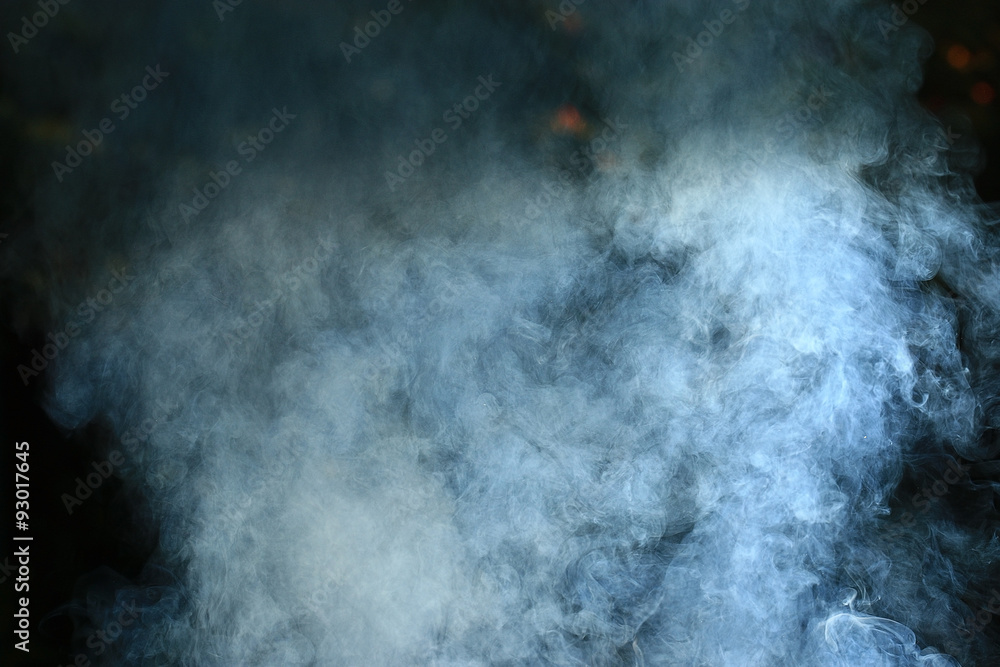 texture of the smoke on a black background