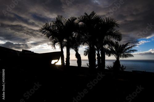silhouettes after the storm/ the sun after the storm painted the  silhouettes on the horizon. Tenerife, Canary Islands 