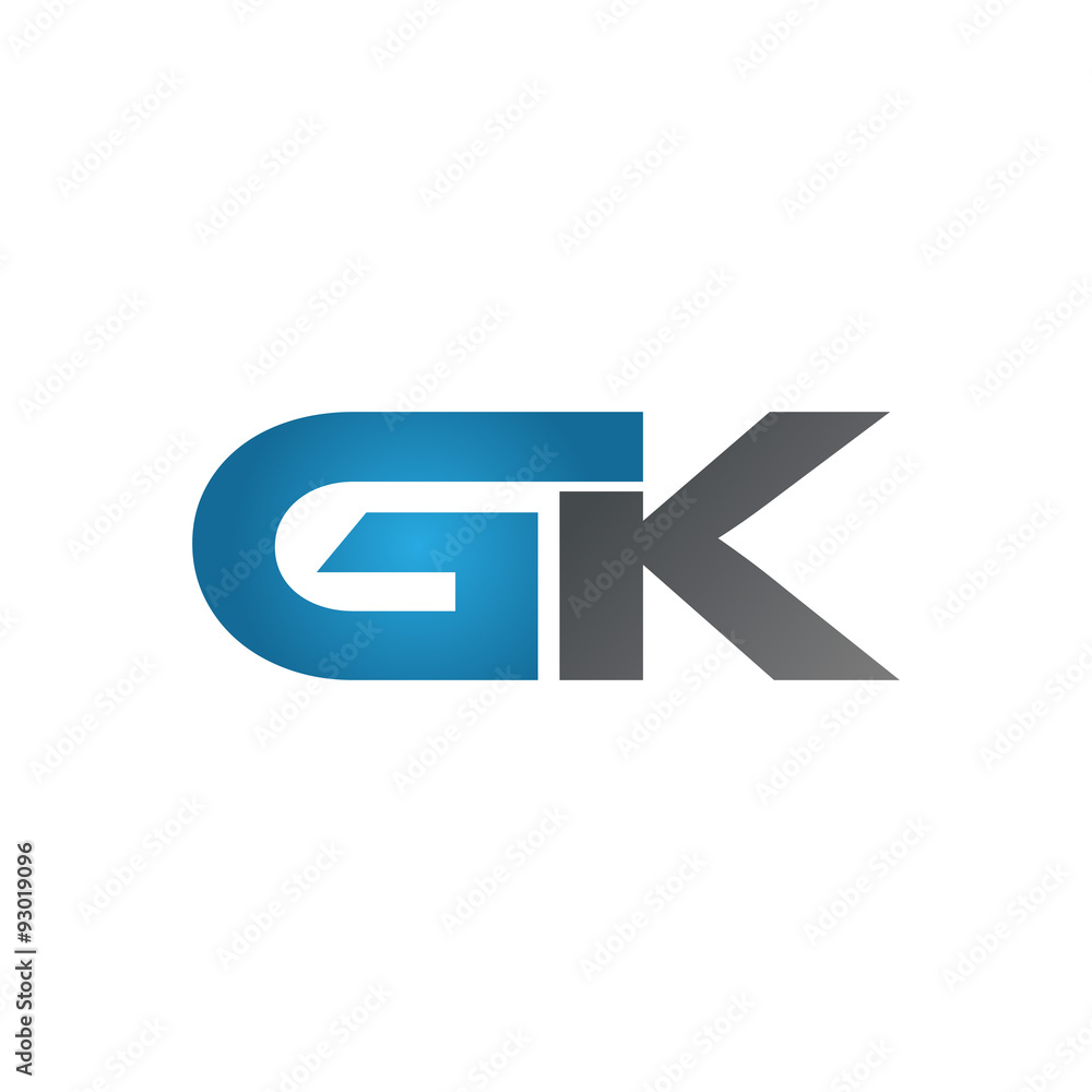 GK company linked letter logo blue GK company linked letter logo blue