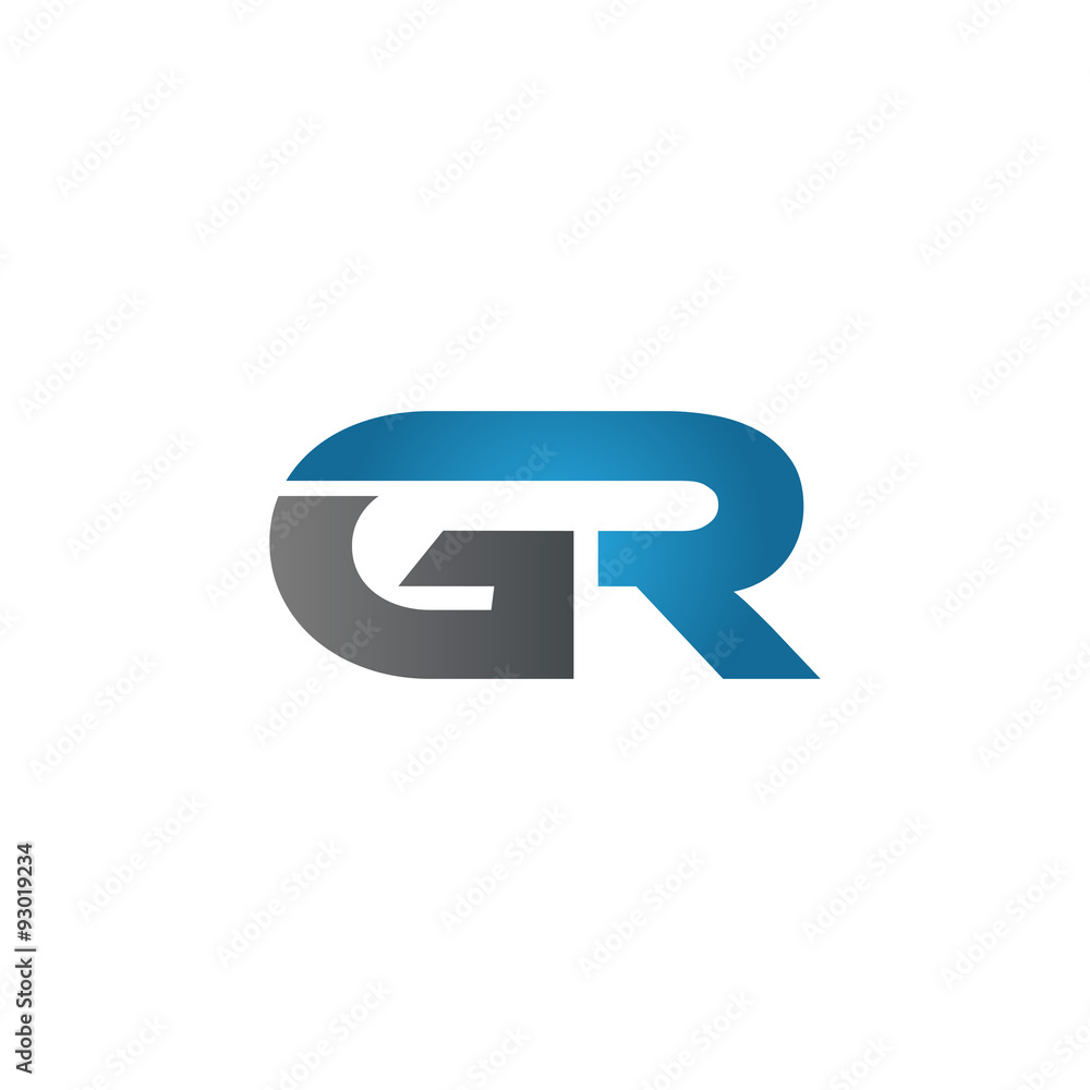 GR company linked letter logo blue GR company linked letter logo blue