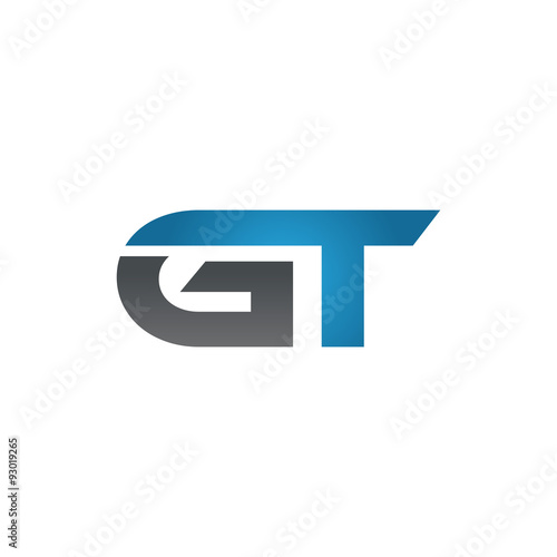 GT company linked letter logo blue