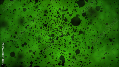 Black Particles on Green Background