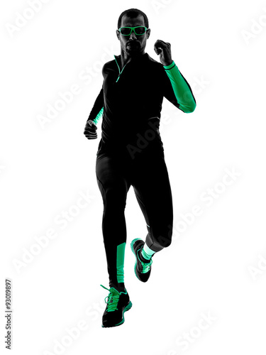 man runner running jogging jogger silhouette © snaptitude