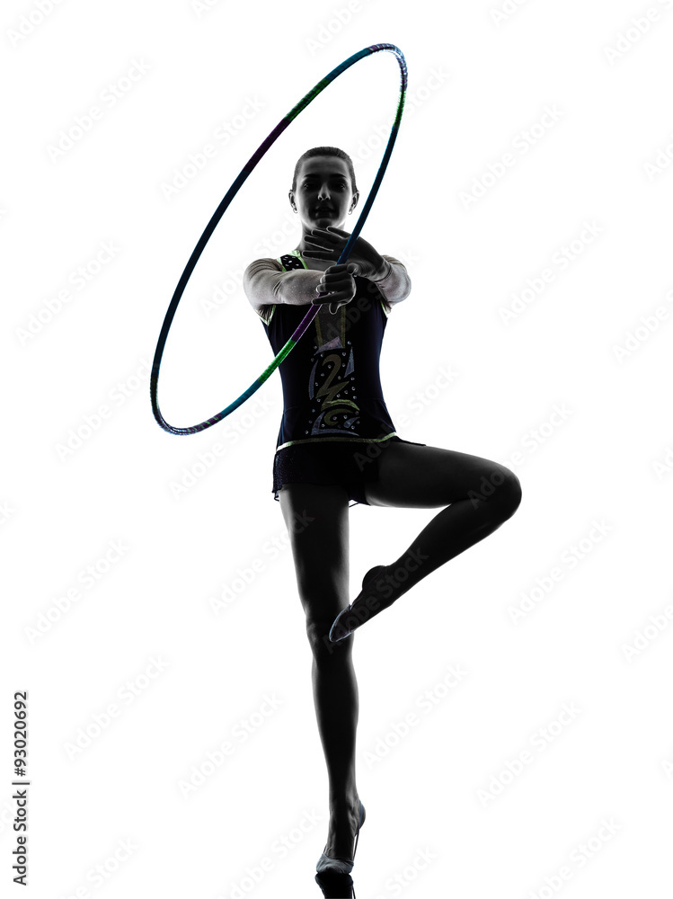 Rhythmic Gymnastics teeenager girl silhouette