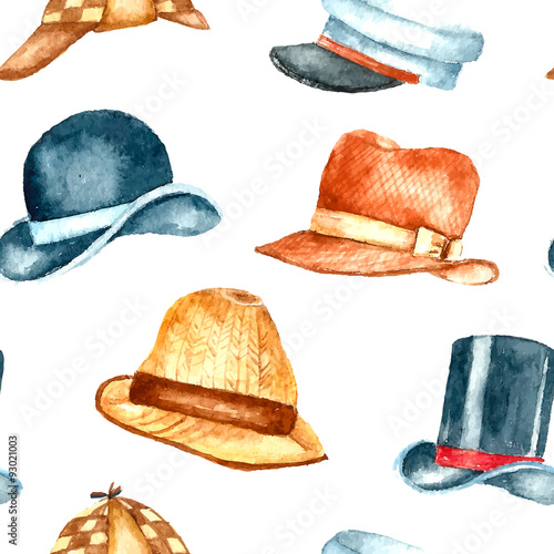 Watercolor hat collection
