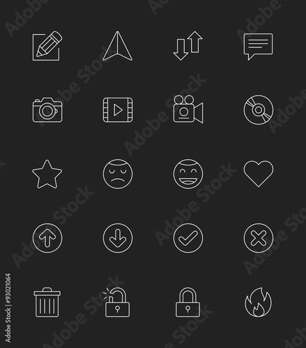 General icons Set 1, Thin line - Vector Illustration