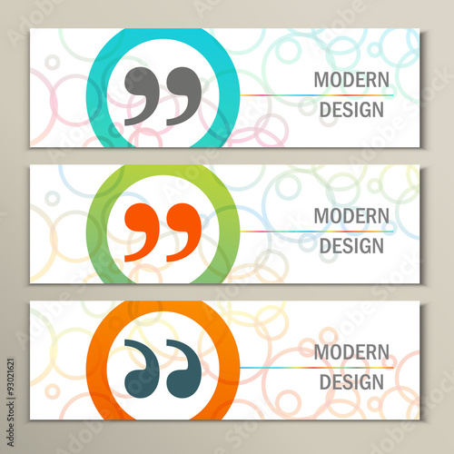 Set of 3 banners with quote text bubble