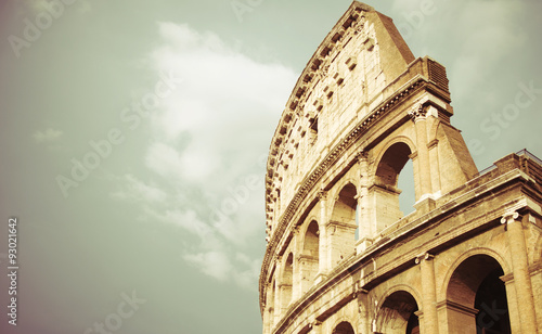 Fotografia, Obraz vintage Colosseum in Rome, Italy