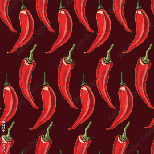 Seamless chili pepper background.