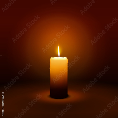 Erster Advent, eine Kerze - Kerzenschein auf dunkelbraunem Hintergrund - Adventszeit.
Braune, dunkle Vektor Vorlage für Weihnachtskarten, esoterisches, Grußkarten, Trauerkarten und Traueranzeigen.