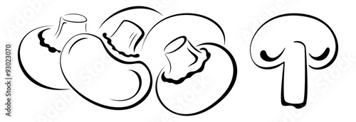 Mushrooms Black Pictograms