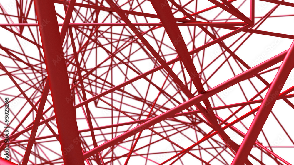red low poly wire construction concept concepts connection