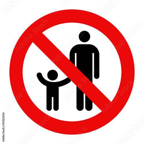 Parent and child symbol. Warning sign