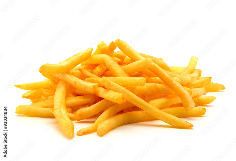 potato fry on white isolated background potato fry on white isolated background