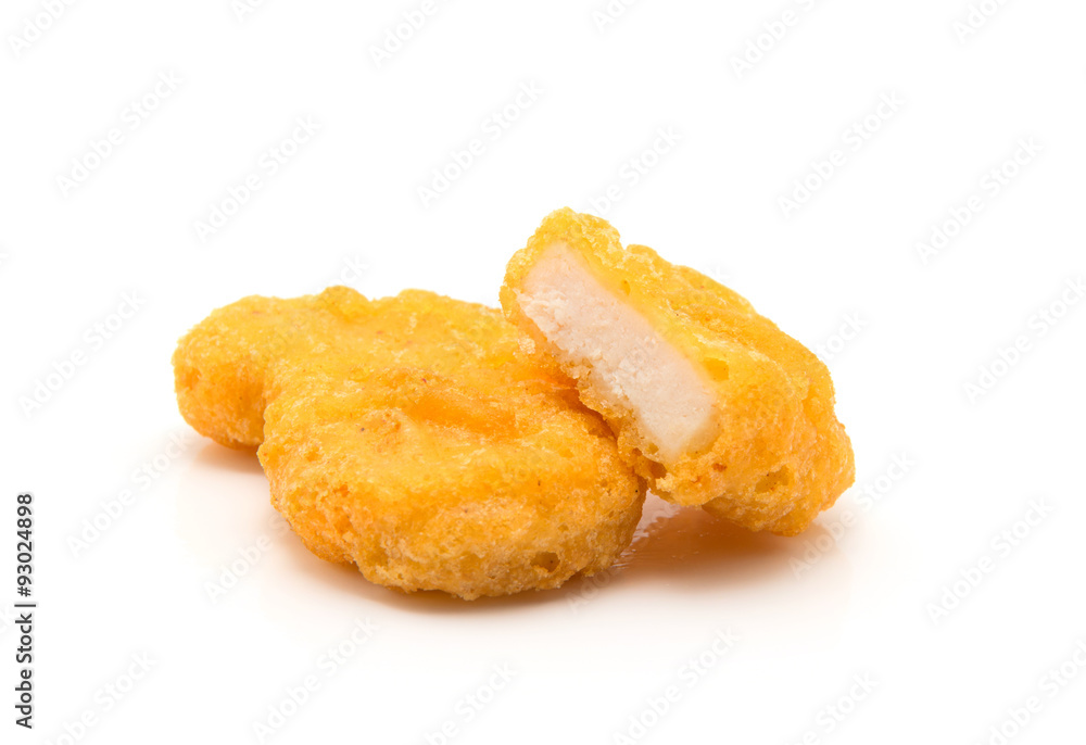 Chicken nuggets isolated on white background Chicken nuggets isolated on white background