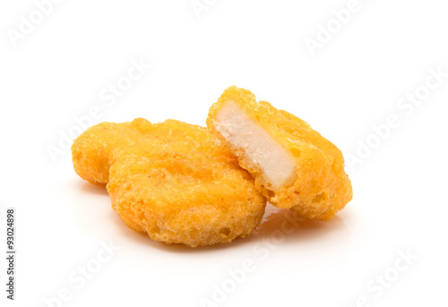 Chicken nuggets isolated on white background