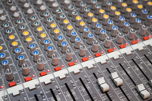Profesional studio equipment for sound mixing .