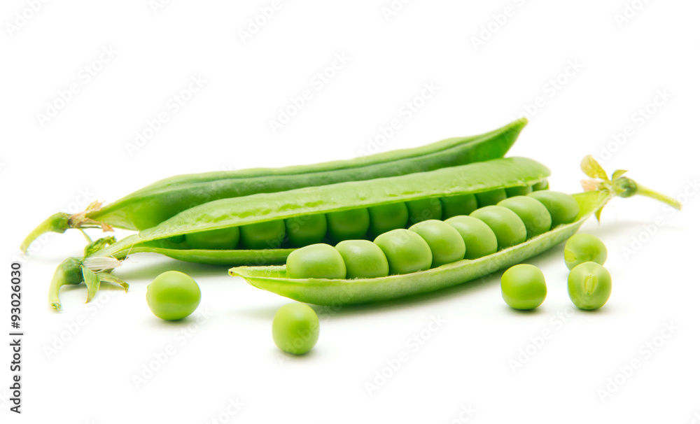 fresh green peas isolated on a white background fresh green peas isolated on a white background