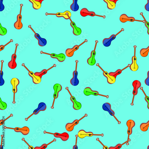 Seamless music guitar instrument background pattern 