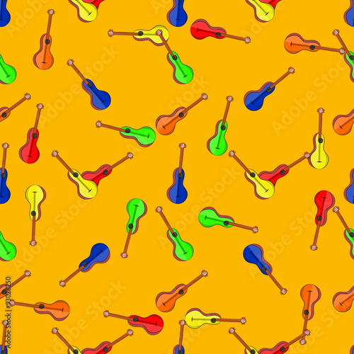 Seamless music mexican guitar instrument background pattern 