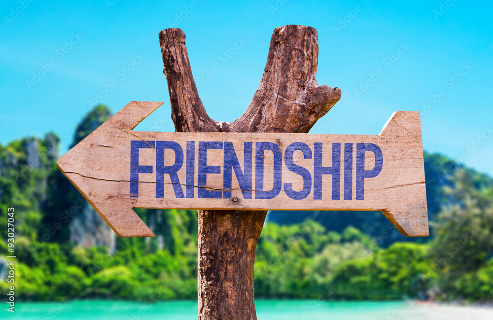 Friendship arrow with beach background
