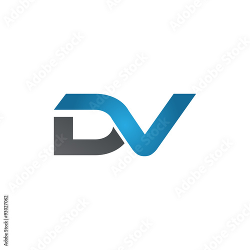 Photos DV company linked letter logo blue