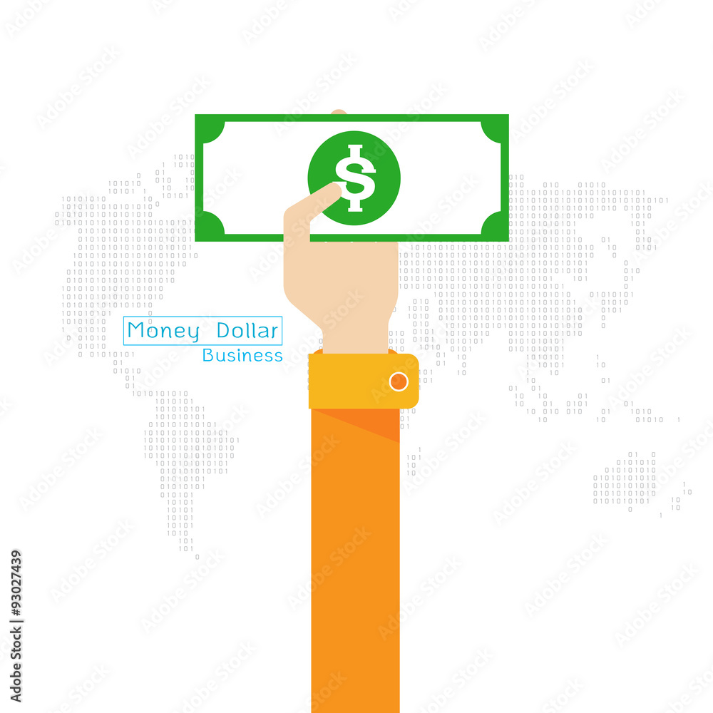 vector money Dollar map world icon hand and arm vector money Dollar map world icon hand and arm