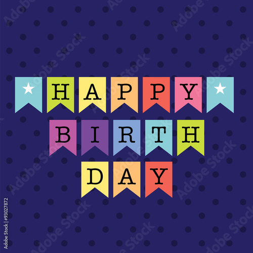 Cute birthday card with banner design vector illustration. EPS 10   HI-RES JPG Included