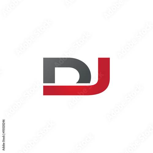 DJ company linked letter logo red