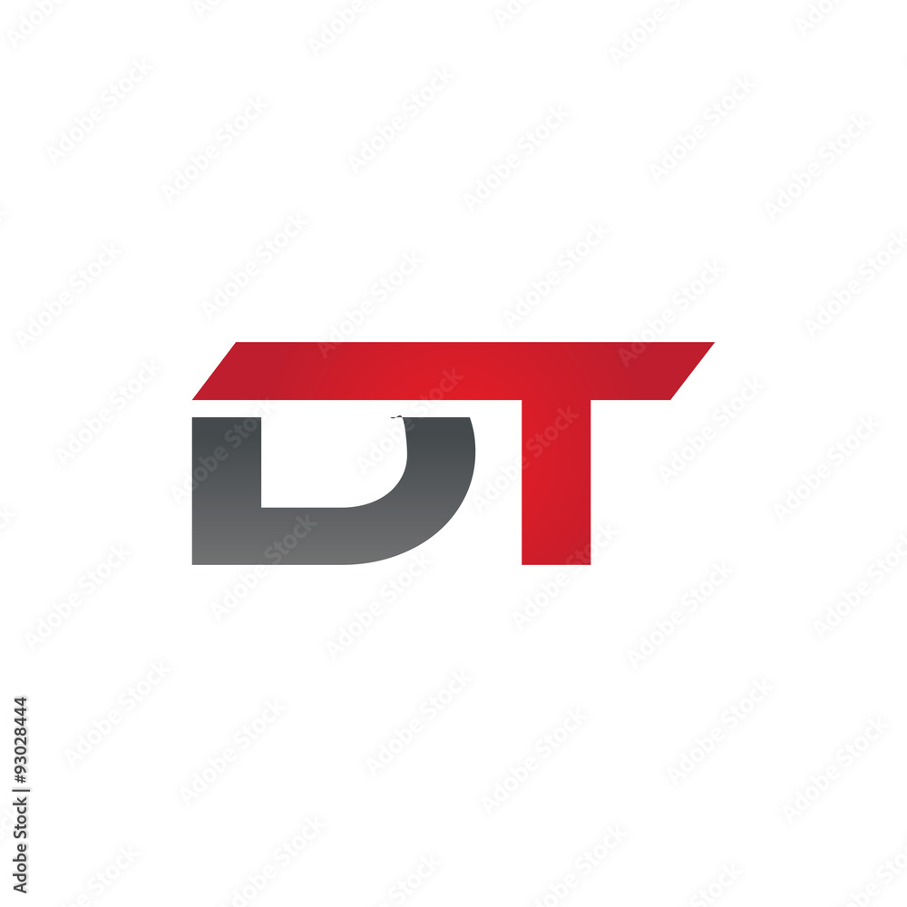 DT company linked letter logo red DT company linked letter logo red