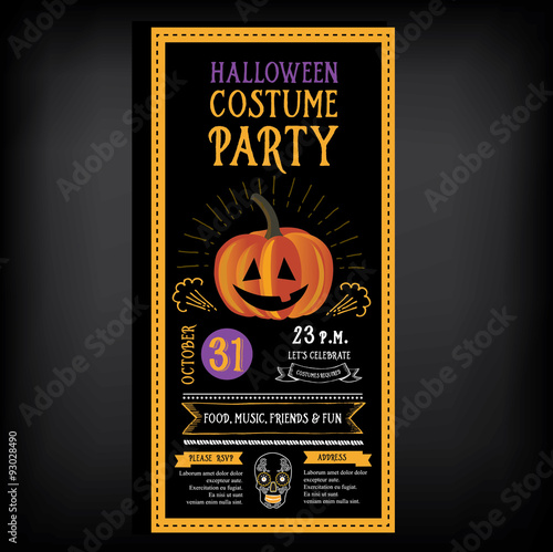Halloween party invitation. Holiday card.