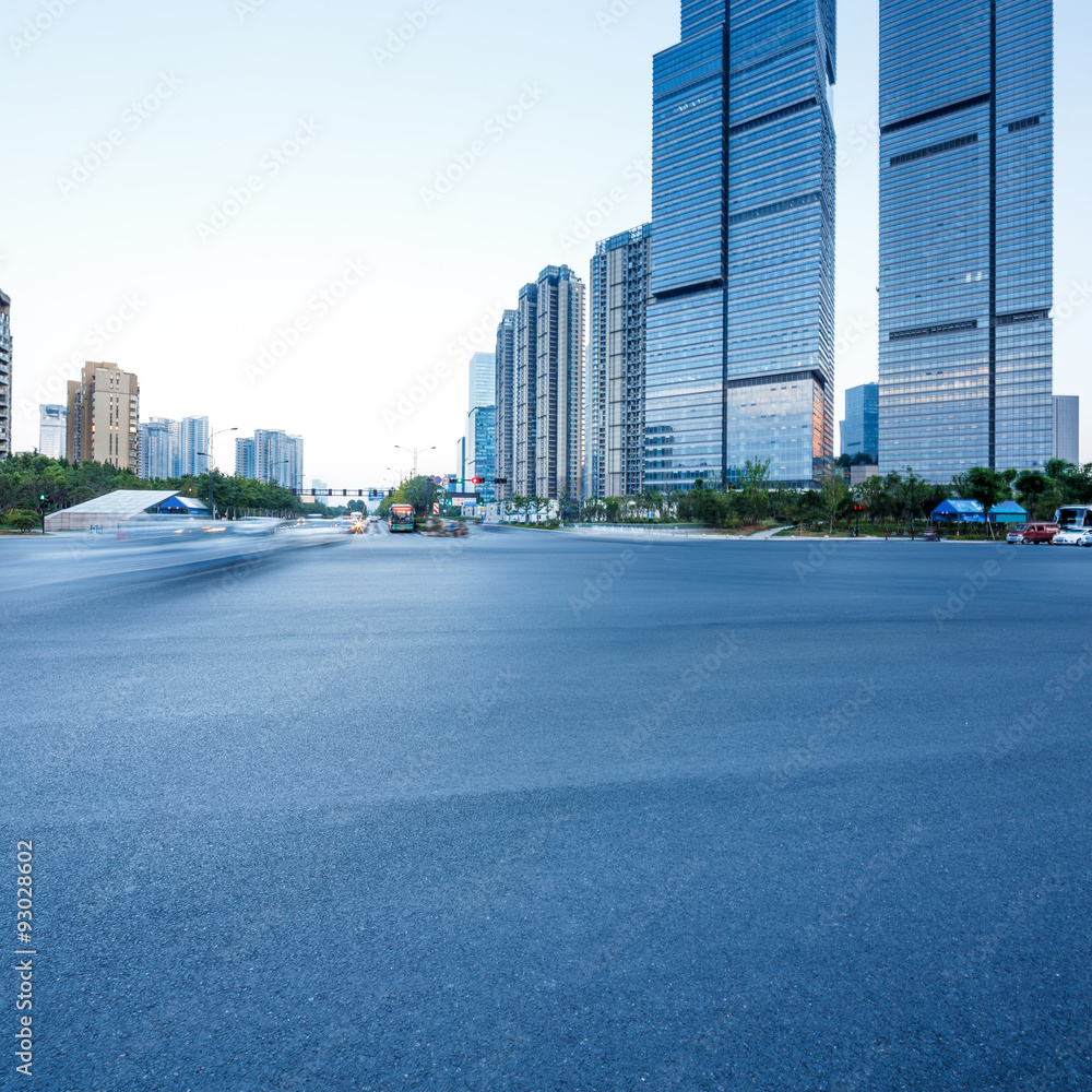 asphalt road of a modern city