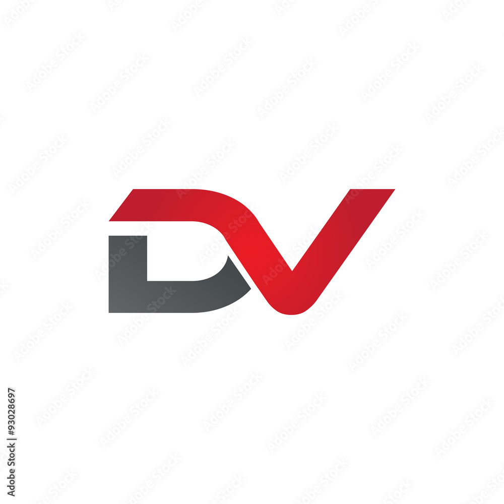 DV company linked letter logo red DV company linked letter logo red