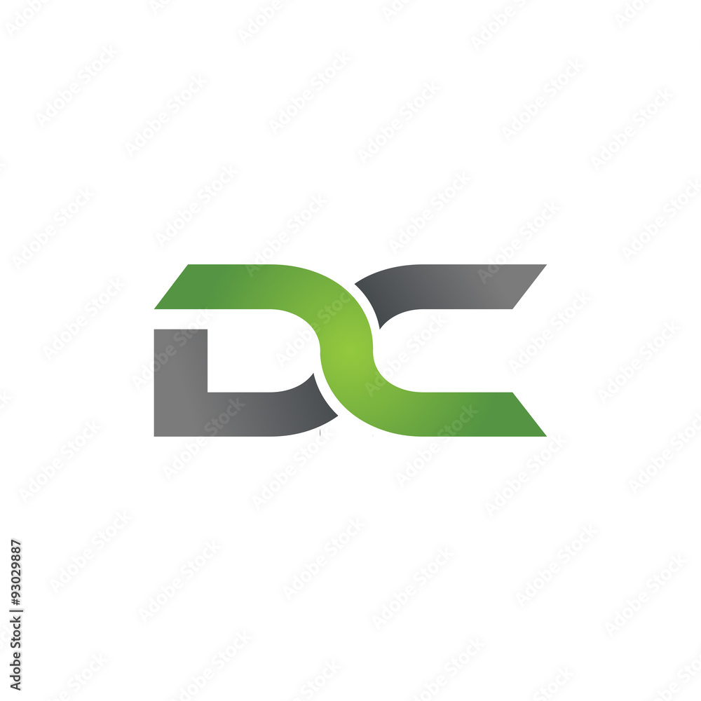 DC company linked letter logo green DC company linked letter logo green