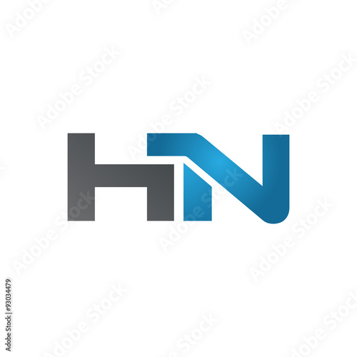 HN company linked letter logo blue