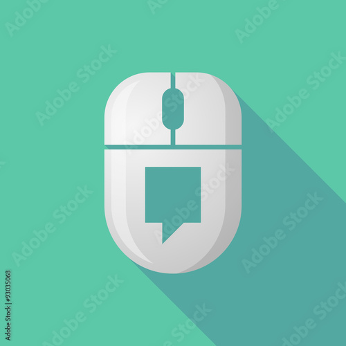 Wireless long shadow mouse icon with a tooltip