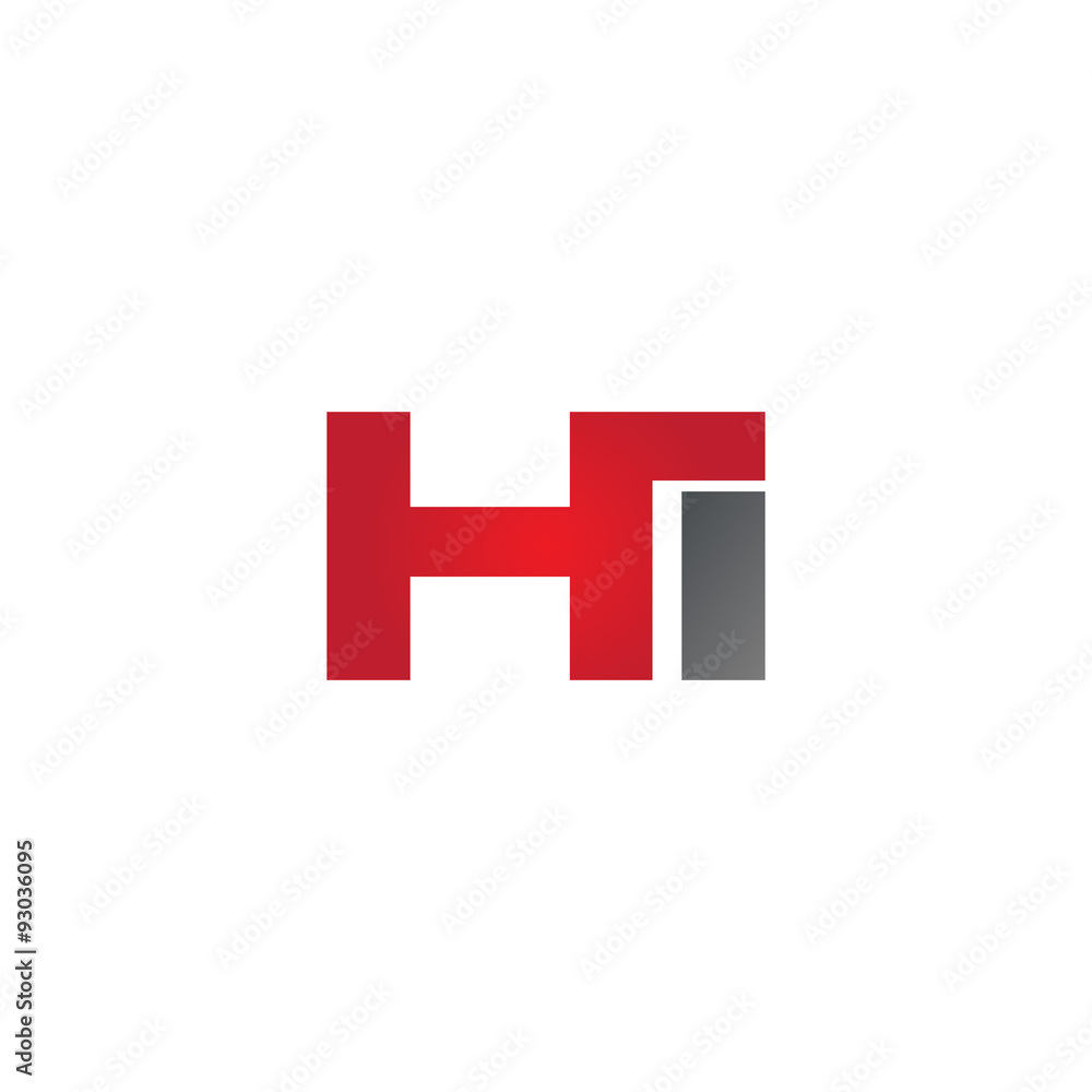 HI company linked letter logo red HI company linked letter logo red
