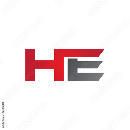 HE company linked letter logo red