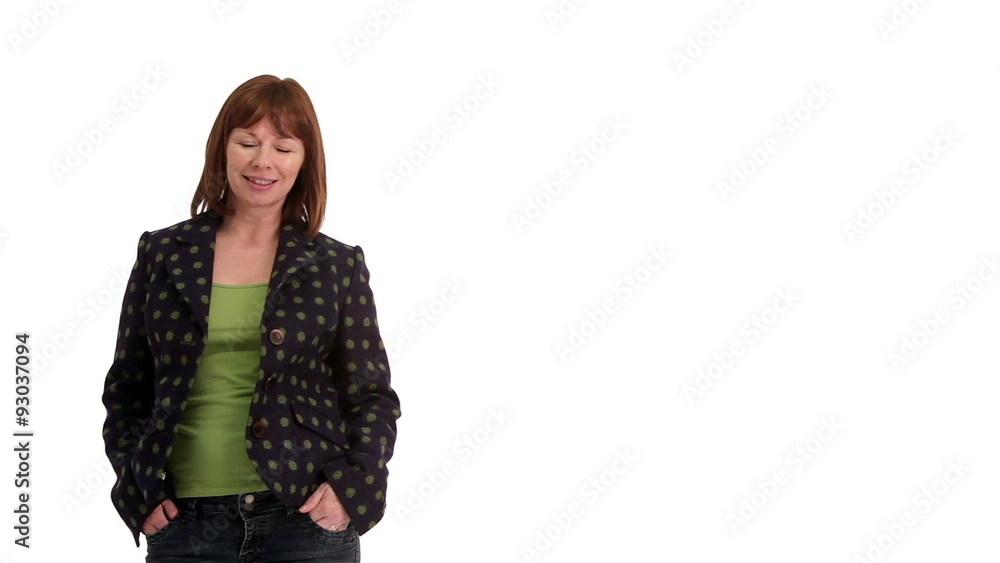 Smiling business woman with copy space